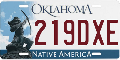 OK license plate 219DXE