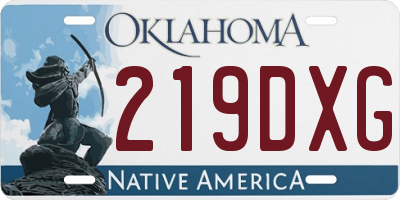 OK license plate 219DXG
