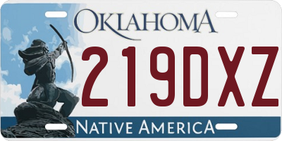 OK license plate 219DXZ