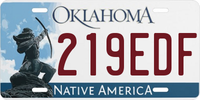 OK license plate 219EDF