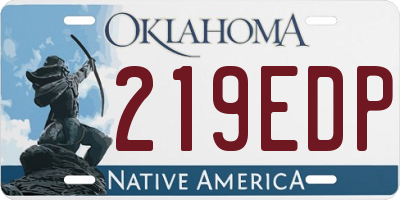 OK license plate 219EDP