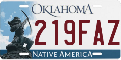 OK license plate 219FAZ