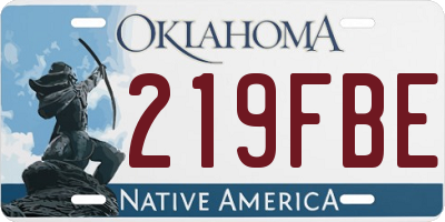 OK license plate 219FBE
