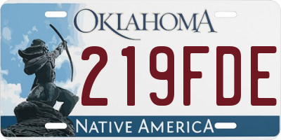 OK license plate 219FDE