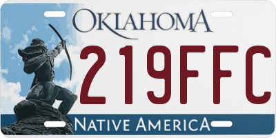 OK license plate 219FFC