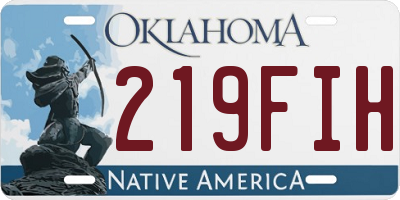 OK license plate 219FIH