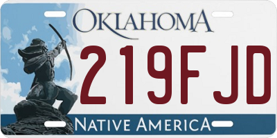 OK license plate 219FJD
