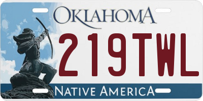 OK license plate 219TWL