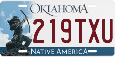 OK license plate 219TXU