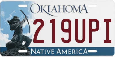 OK license plate 219UPI