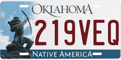 OK license plate 219VEQ
