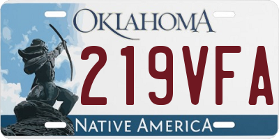 OK license plate 219VFA