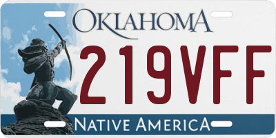 OK license plate 219VFF