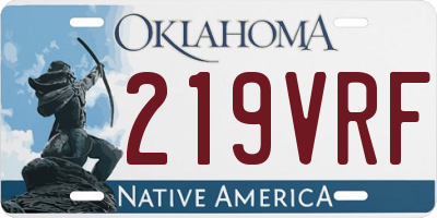 OK license plate 219VRF