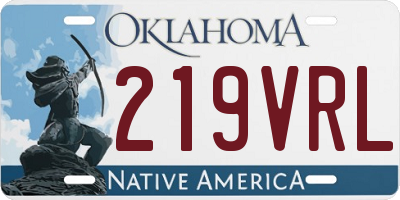 OK license plate 219VRL