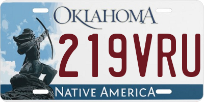 OK license plate 219VRU
