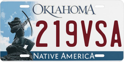 OK license plate 219VSA