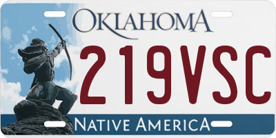 OK license plate 219VSC