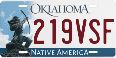 OK license plate 219VSF