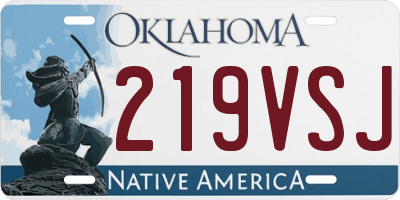 OK license plate 219VSJ