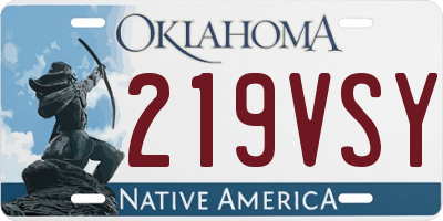 OK license plate 219VSY