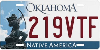 OK license plate 219VTF