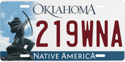 OK license plate 219WNA