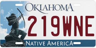 OK license plate 219WNE