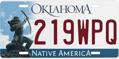 OK license plate 219WPQ