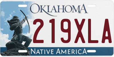 OK license plate 219XLA