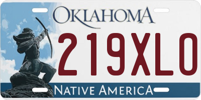 OK license plate 219XLO