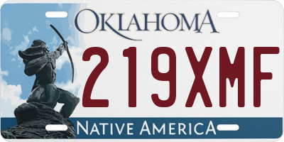 OK license plate 219XMF