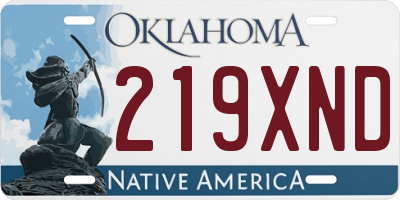 OK license plate 219XND