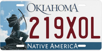 OK license plate 219XOL