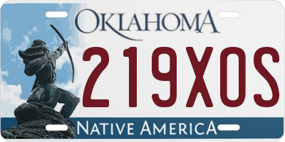 OK license plate 219XOS