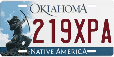 OK license plate 219XPA