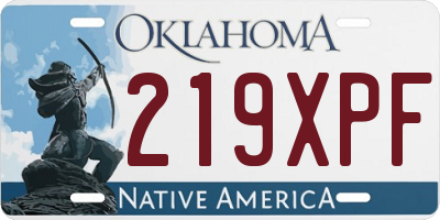 OK license plate 219XPF