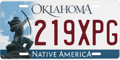 OK license plate 219XPG