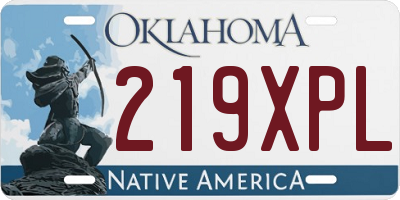 OK license plate 219XPL