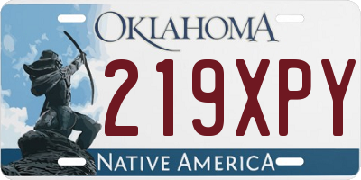 OK license plate 219XPY
