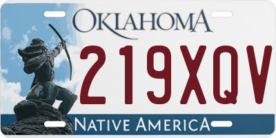 OK license plate 219XQV