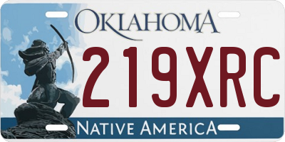 OK license plate 219XRC