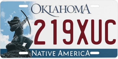 OK license plate 219XUC