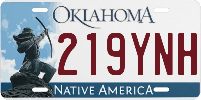 OK license plate 219YNH