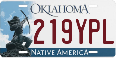 OK license plate 219YPL