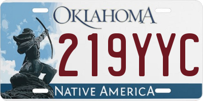 OK license plate 219YYC