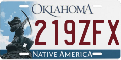 OK license plate 219ZFX