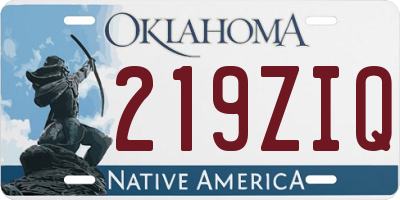 OK license plate 219ZIQ