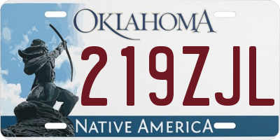 OK license plate 219ZJL