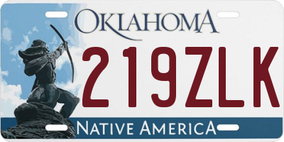 OK license plate 219ZLK
